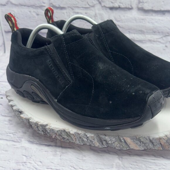 Merrell Jungle Moc Wide Mens Size 9W Black Suede Slip On Walking Hiking Shoes - Picture 6 of 11